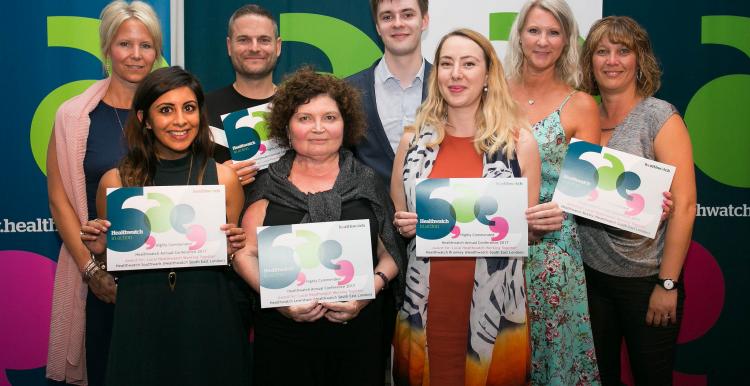 Group of winners from the 2019 Healthwatch network awards