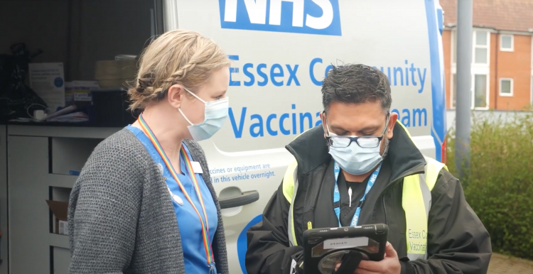 Essex Community Vaccination team outside Van