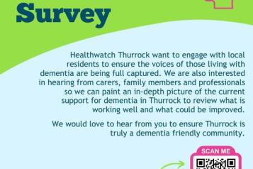 Healthwatch Thurrock Dementia Survey graphic