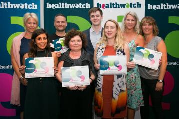 Group of winners from the 2019 Healthwatch network awards