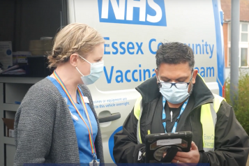 Essex Community Vaccination team outside Van